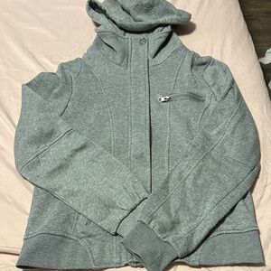 Miss London Gray Zipper Hoodie Jacket
